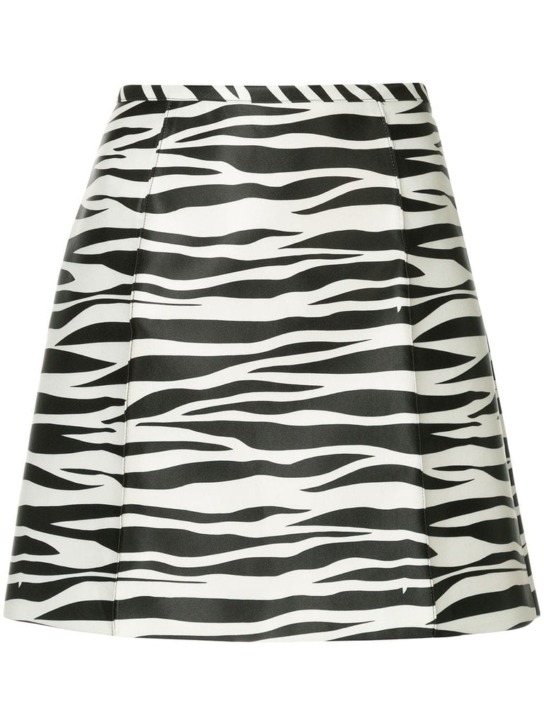 zebra print a-line skirt