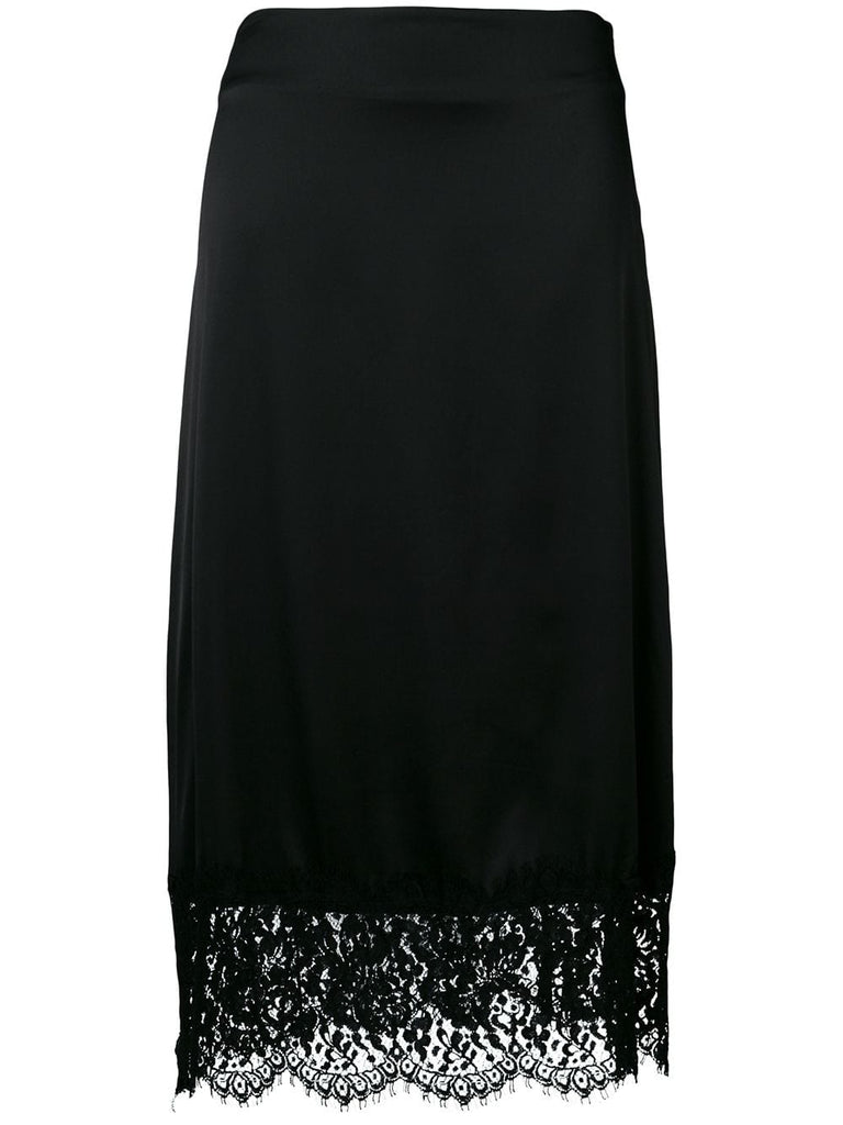 lace hem midi skirt