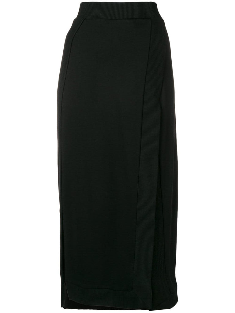 stretch front slit skirt