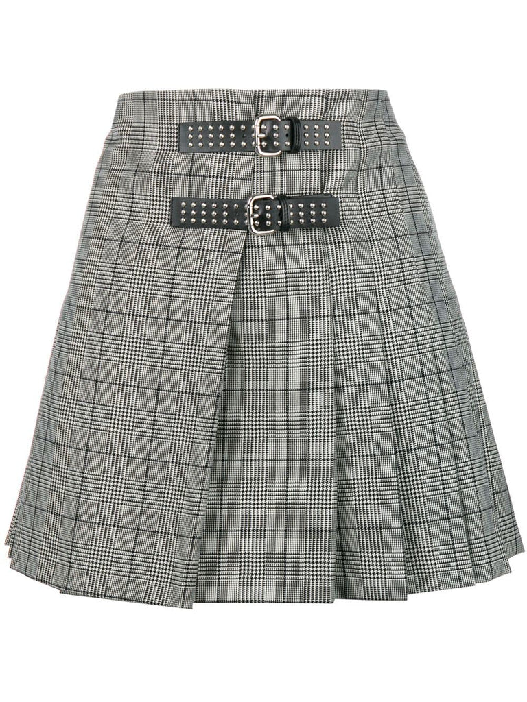 checked pleated mini skirt