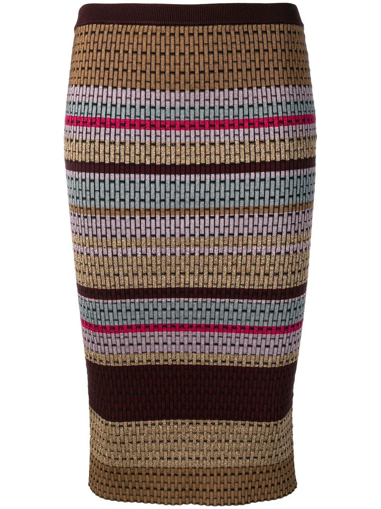 knitted panel pattern skirt