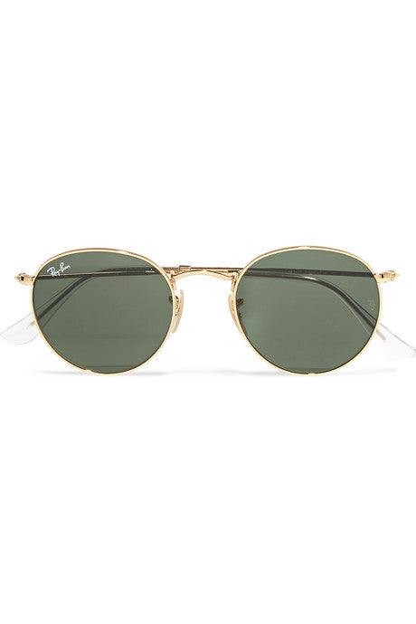 Round-frame gold-tone sunglasses