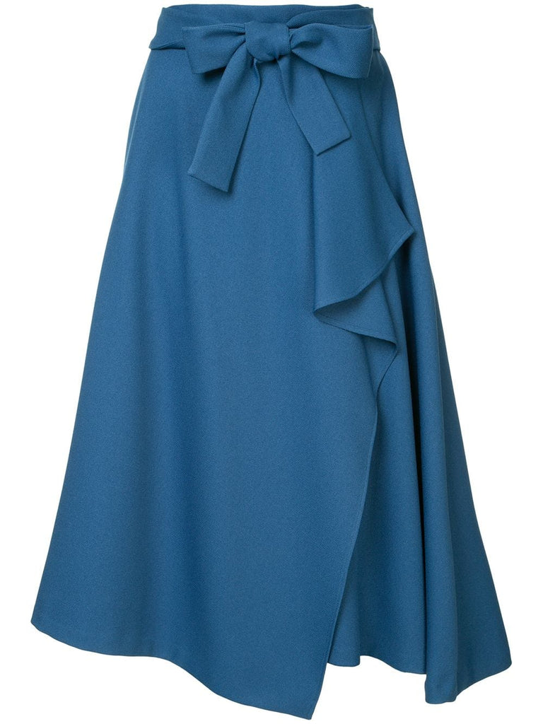 belted asymmetric skirt