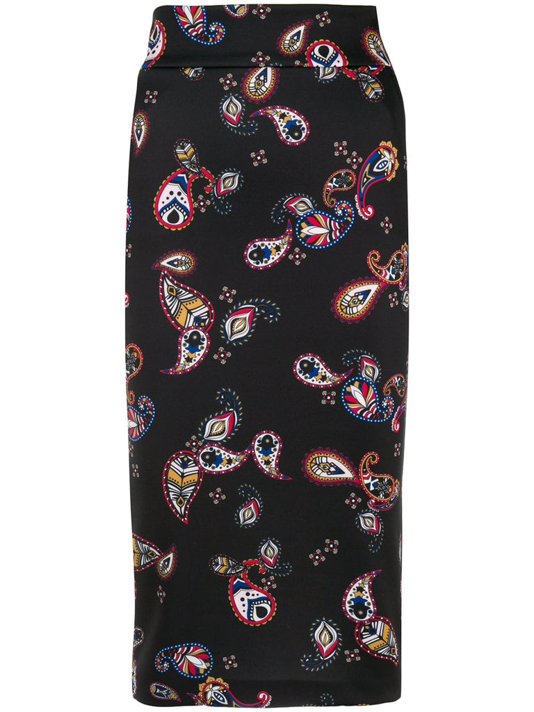 paisley print pencil skirt