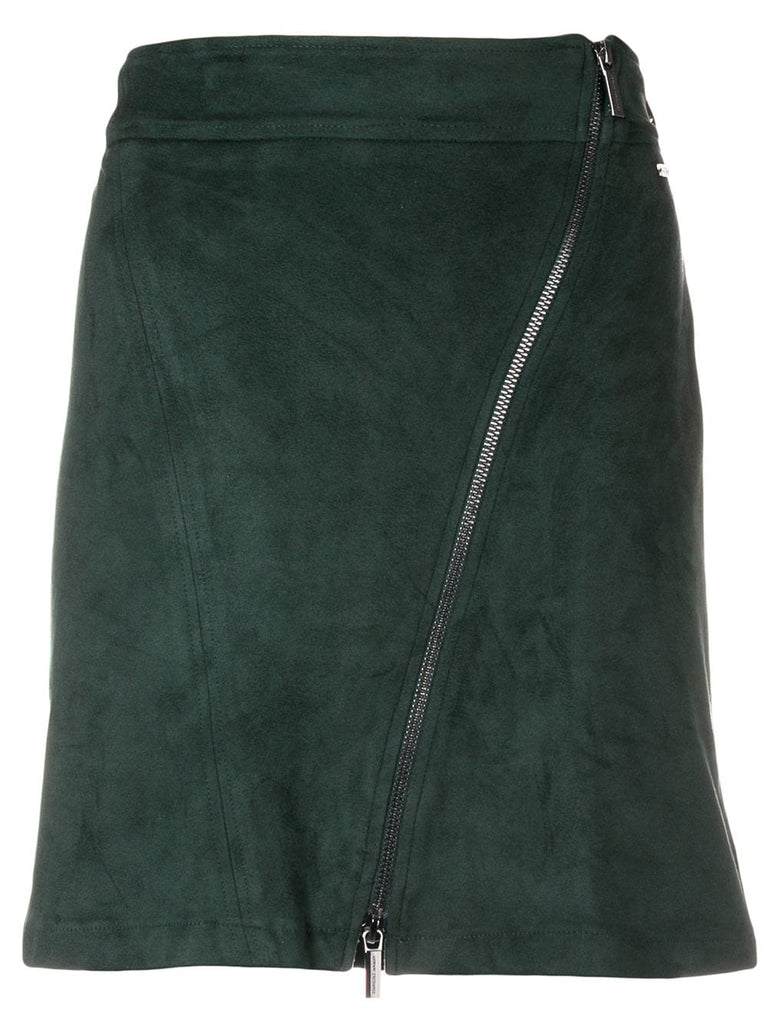 off centre zipped skirt