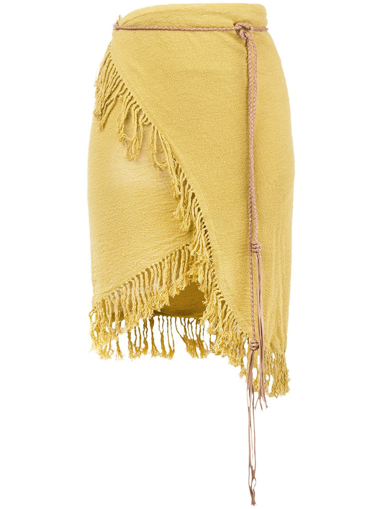 fringed wrap skirt