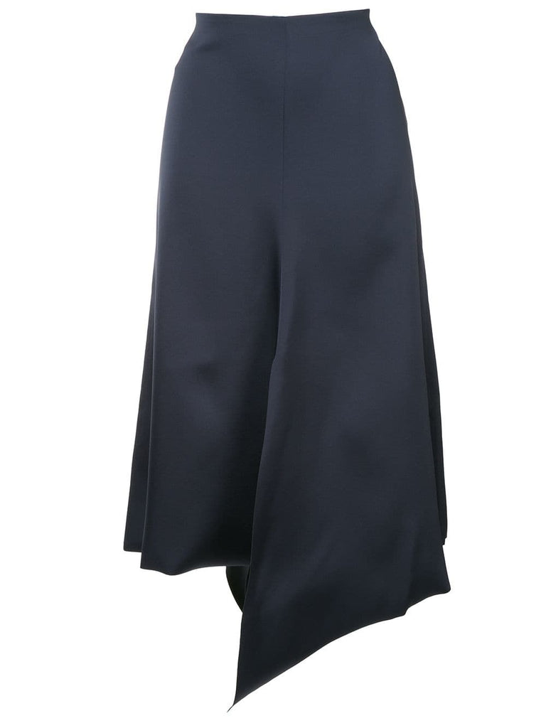 asymmetric draped skirt