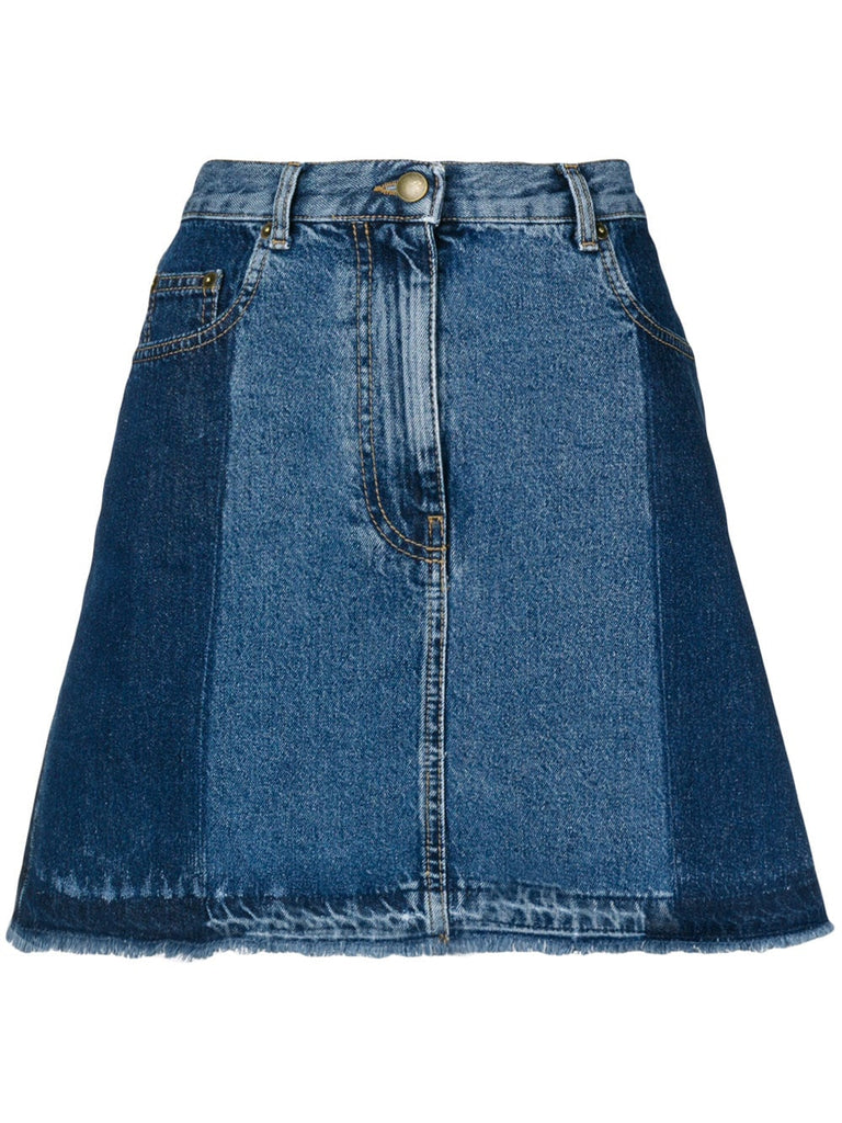 flared denim skirt