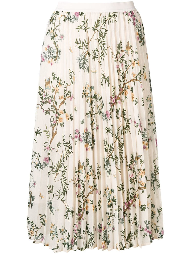 Wilmer floral pleated skirt