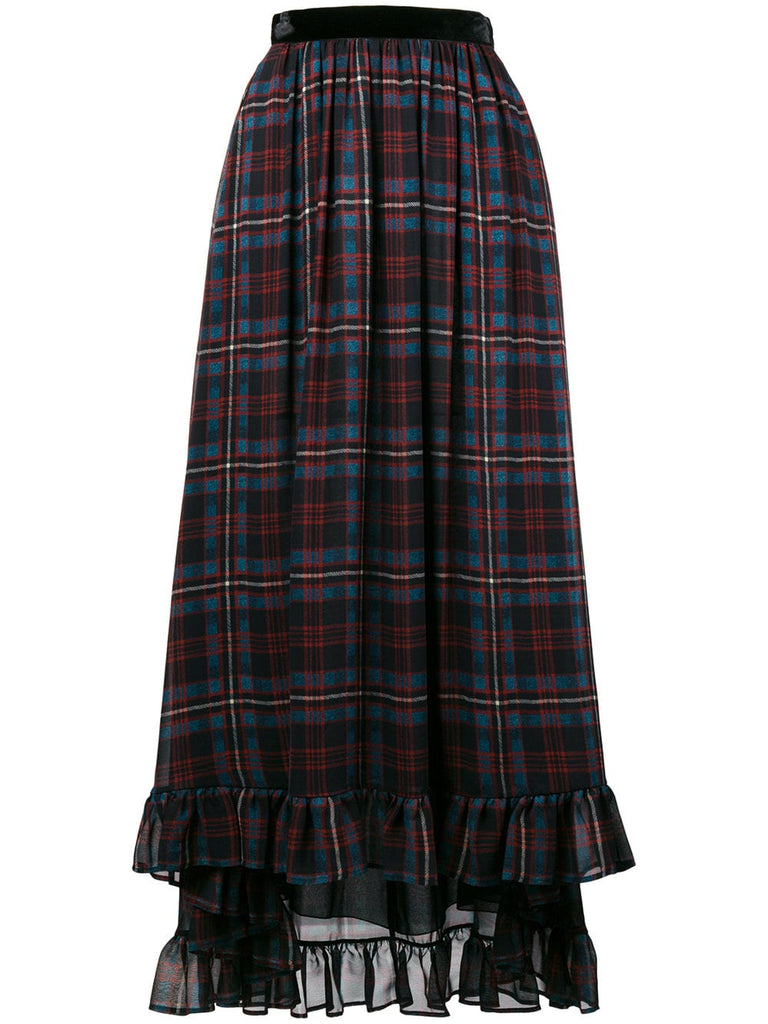 check print asymmetric skirt