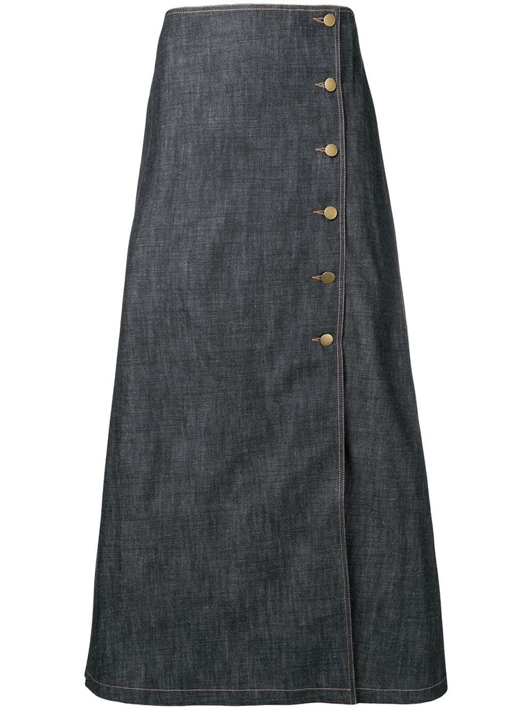 midi denim skirt