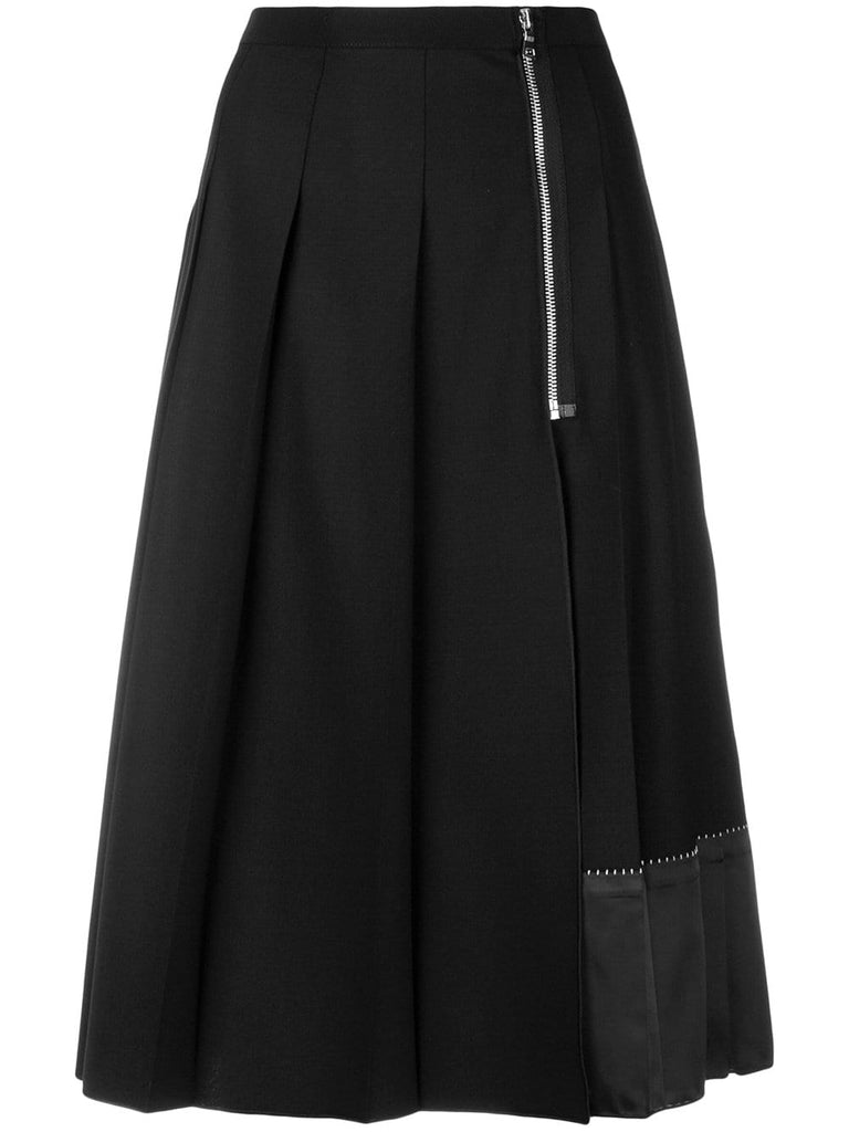 pleated midi skirt