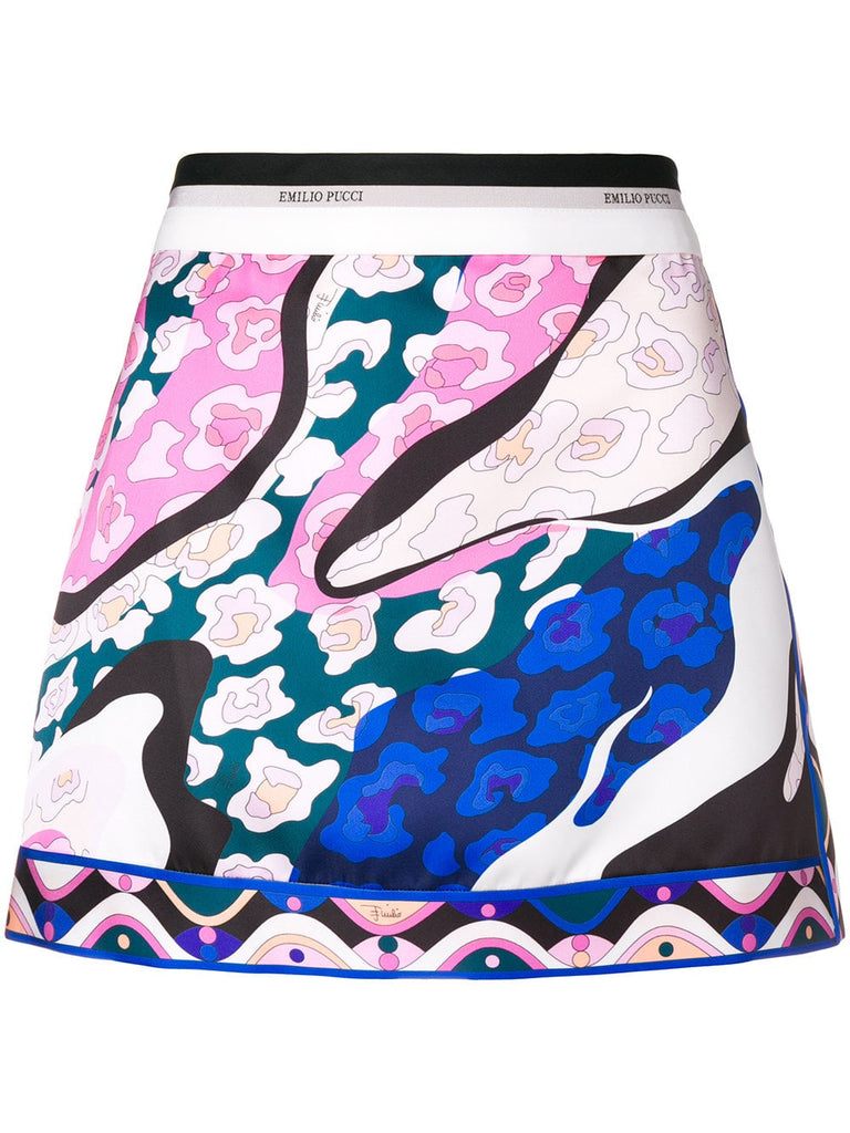 abstract print mini skirt