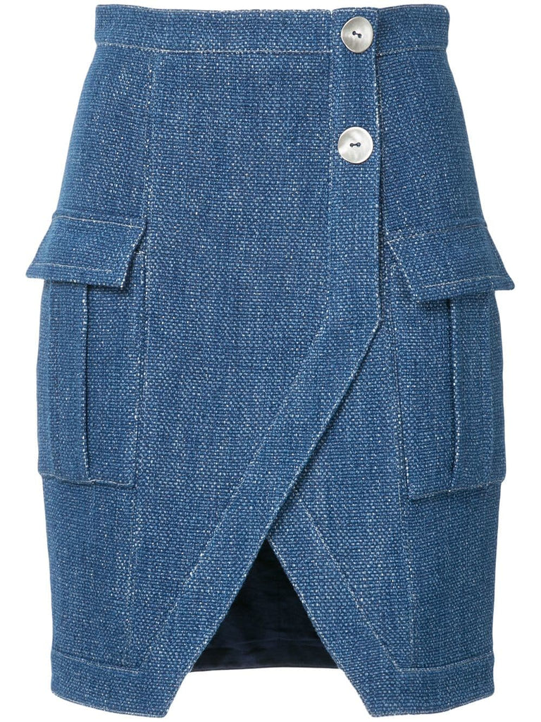 lurex denim skirt