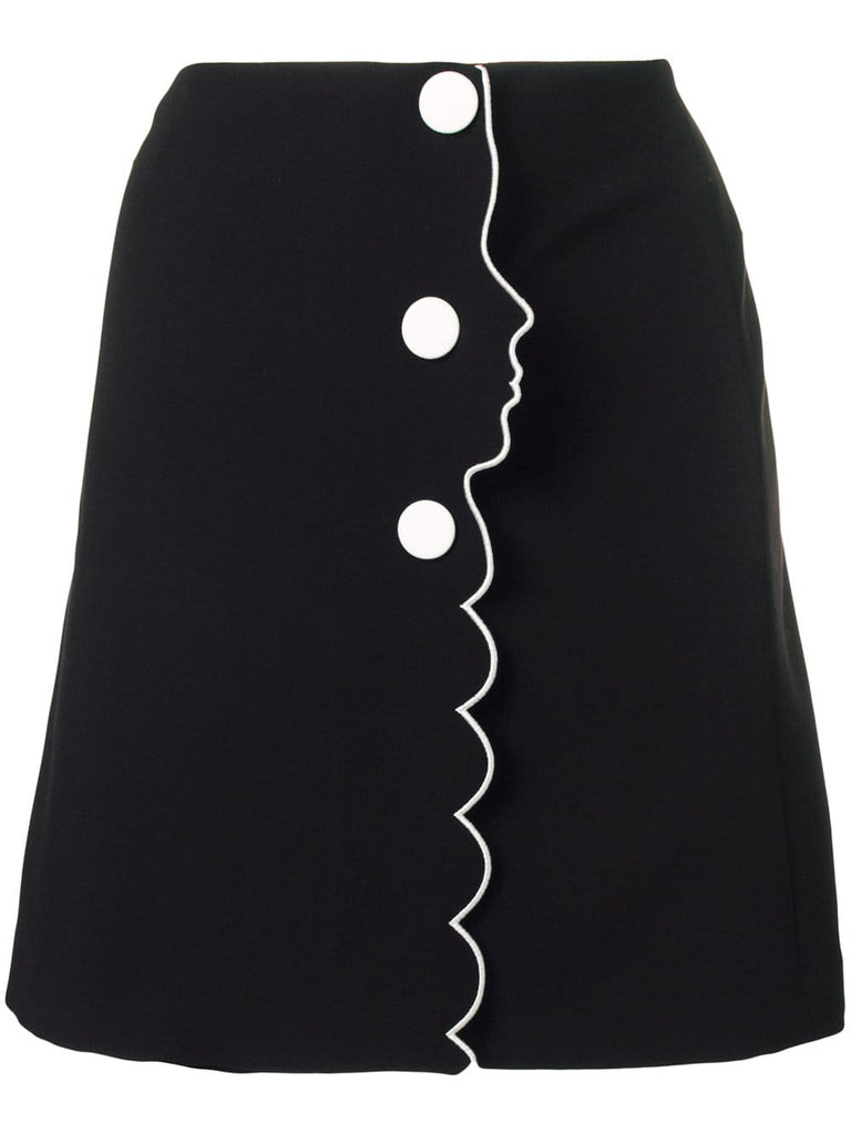 button-detail mini skirt