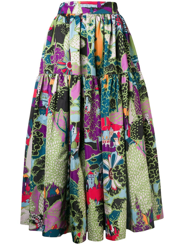 scenery print skirt