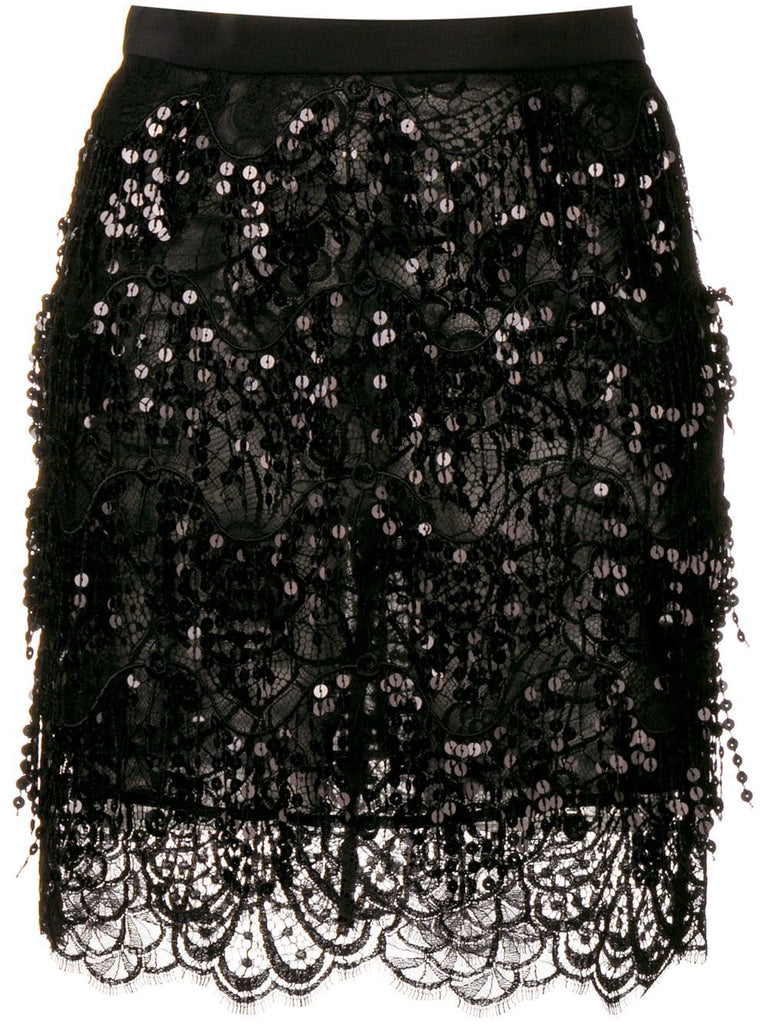 sequin high-waisted skirt