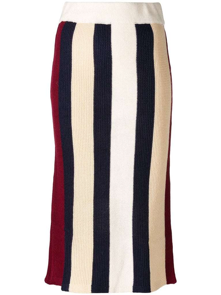 Cecily striped knitted skirt