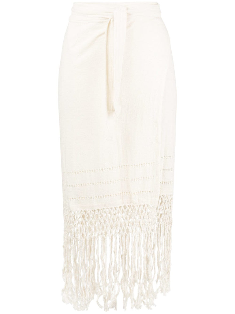 fringed tie skirt