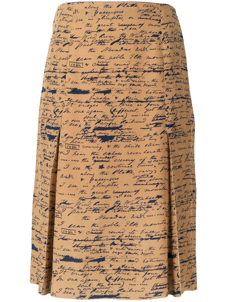 handwriting print skirt