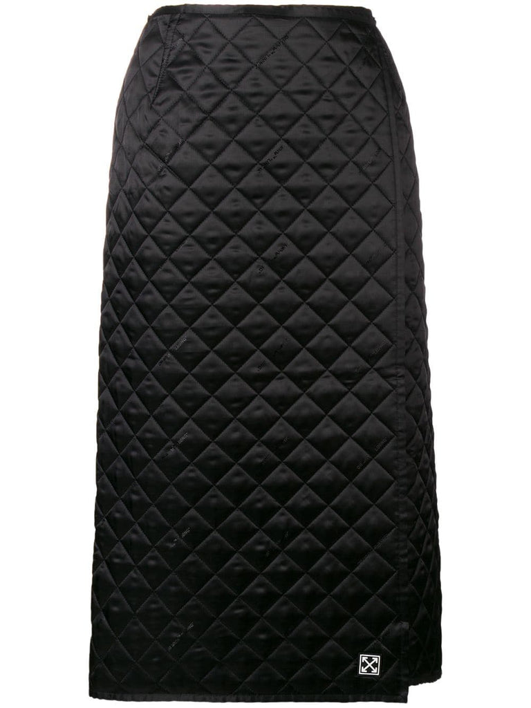 quilted midi skirt