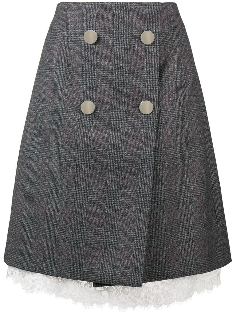 front button wrap skirt