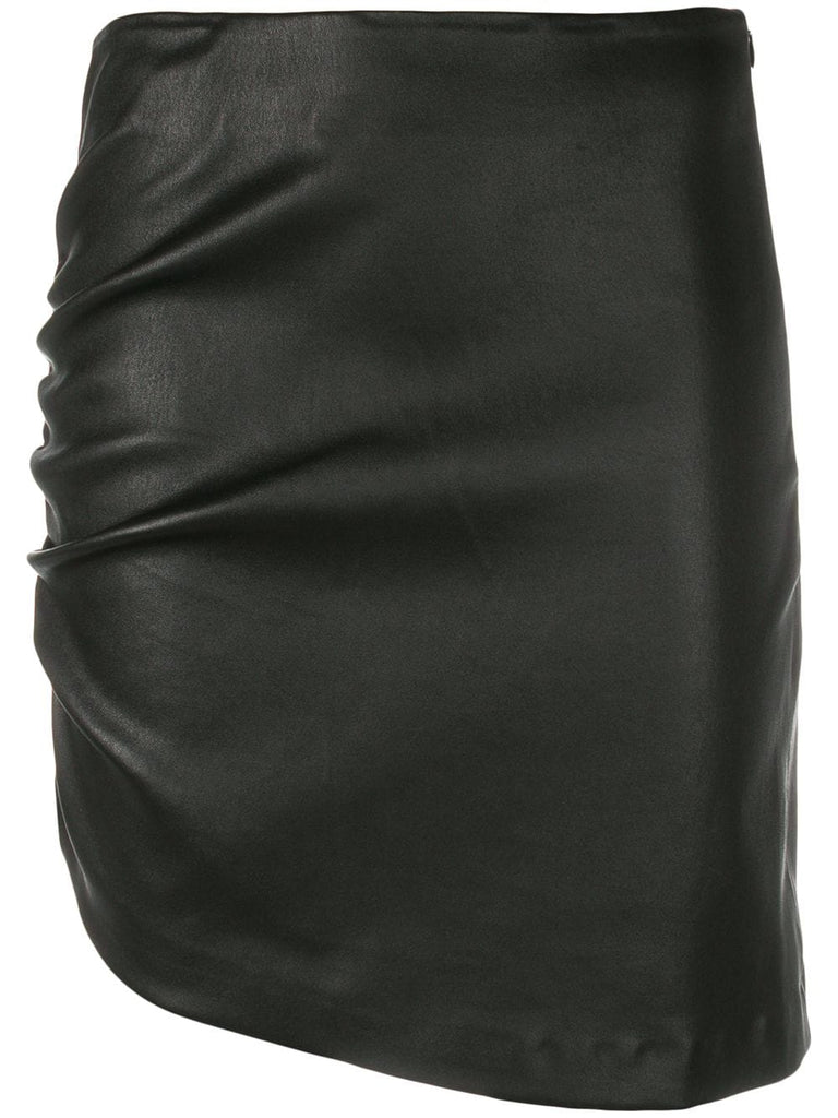 Apava asymmetric leather skirt