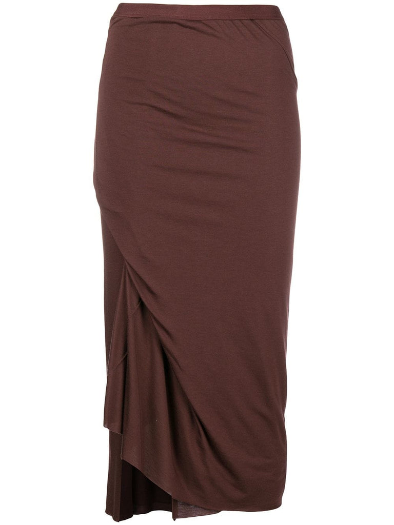 draped side slit pencil skirt