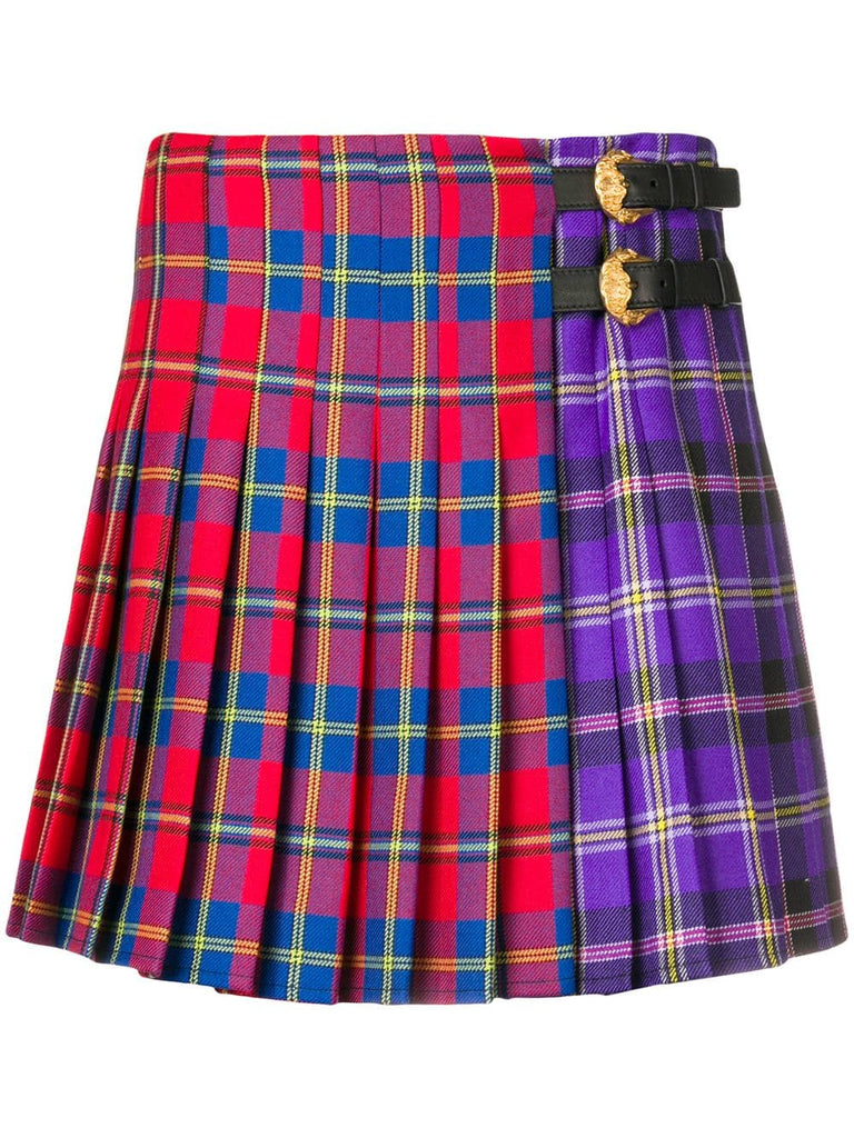 two-tone tartan skirt