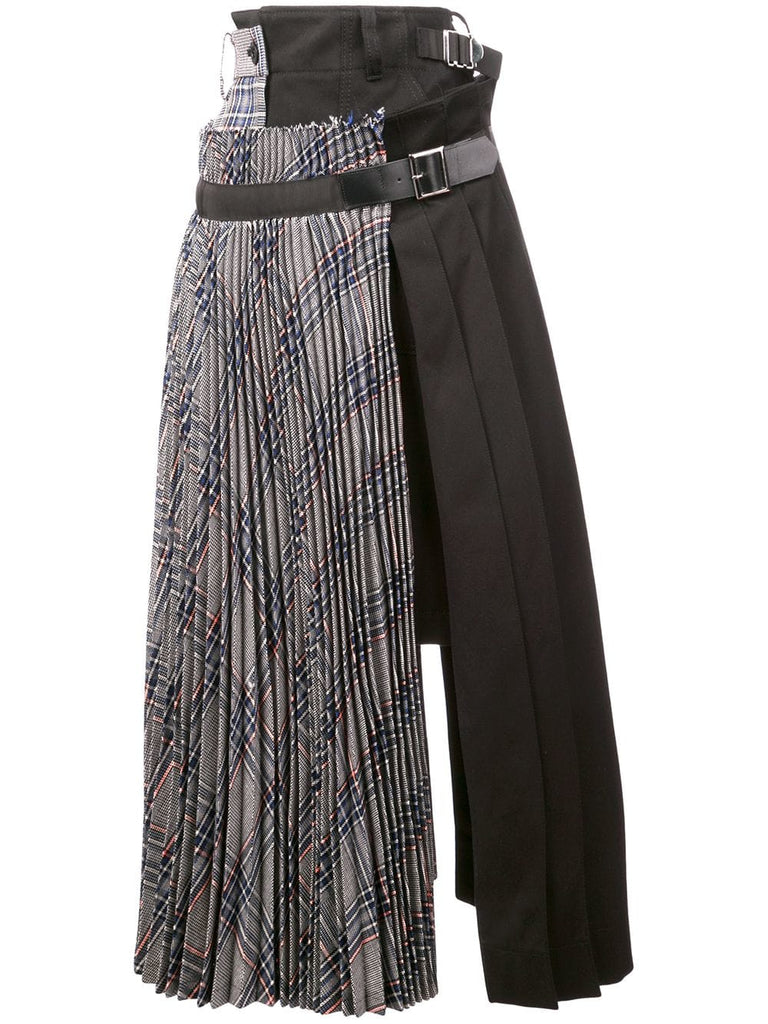 pleated wrap around midi skirt