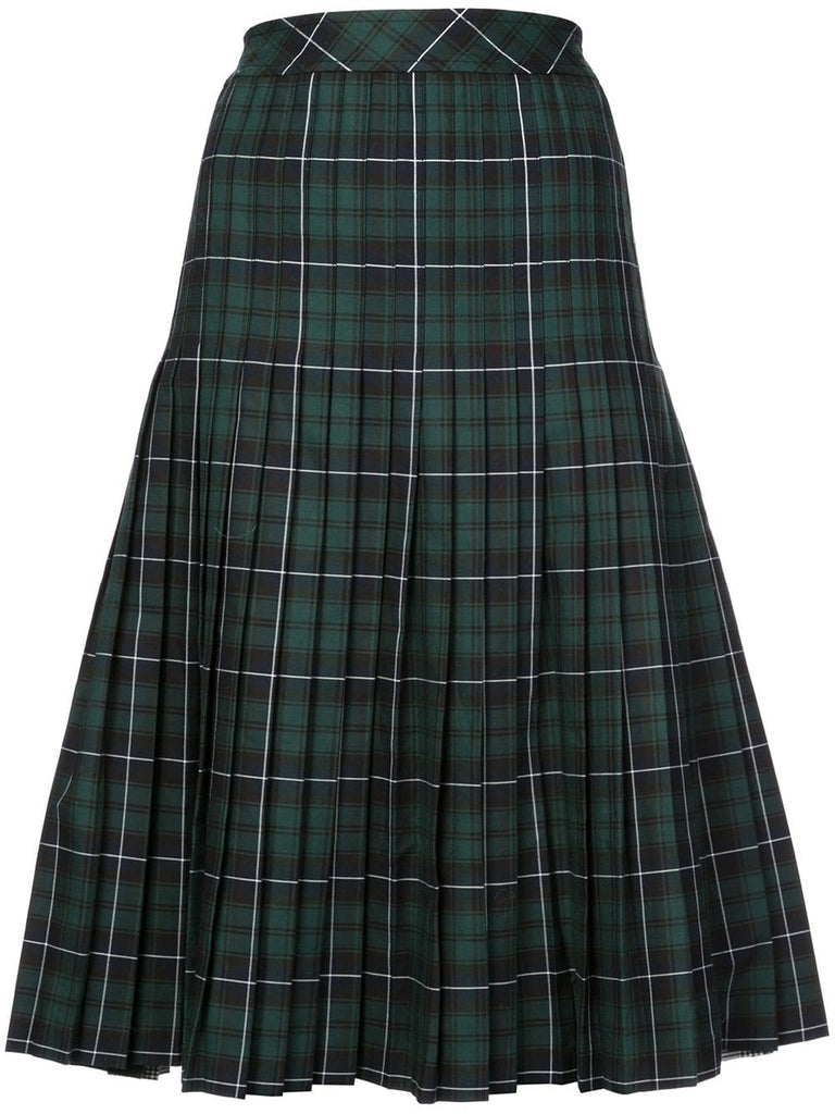 tartan panel pleated skirt