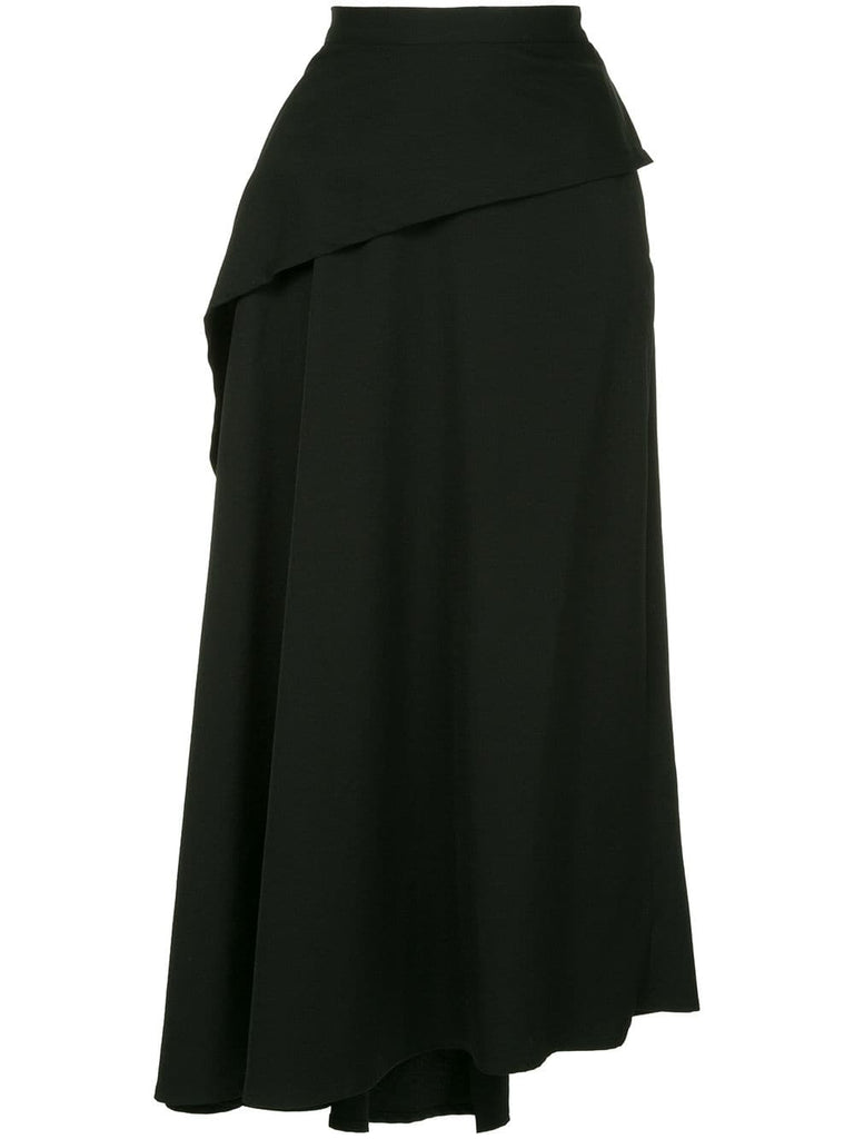 draped asymmetric skirt