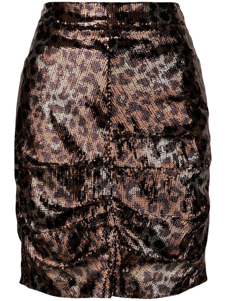 sequin leopard skirt