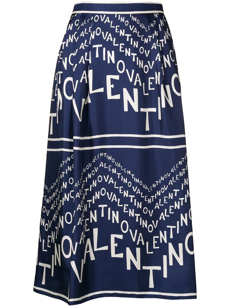 silk chevron logo skirt