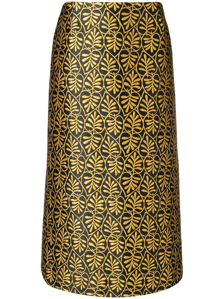 jacquard pencil skirt