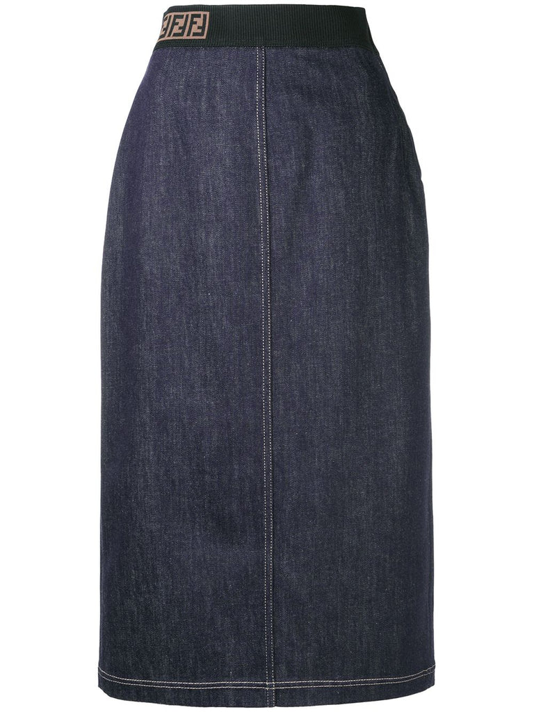 pencil denim skirt