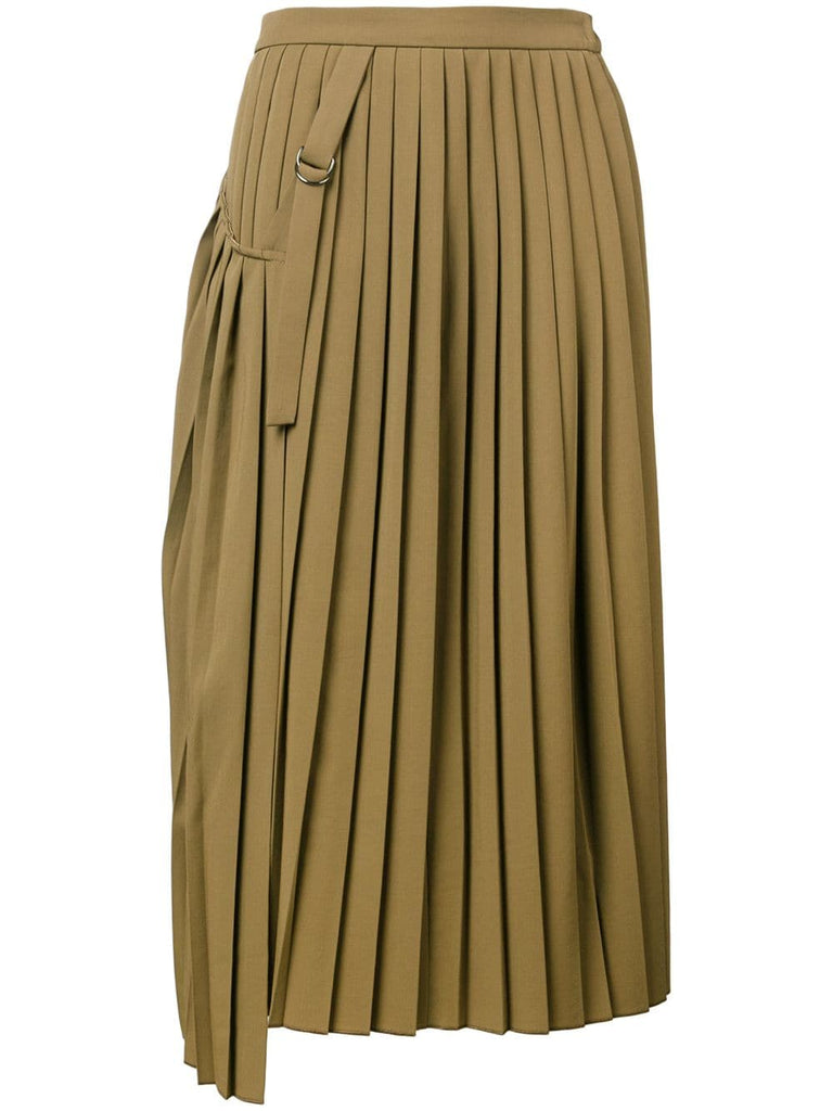 pleated wrap skirt