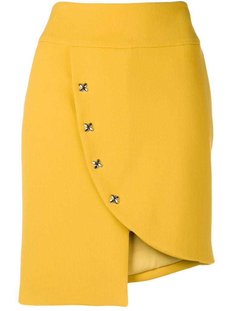 fitted button skirt