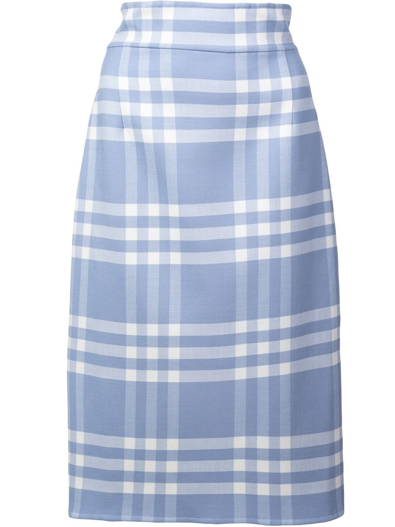 checked pencil skirt