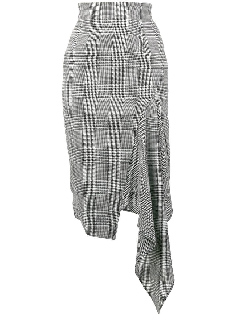 asymmetric houndstooth skirt