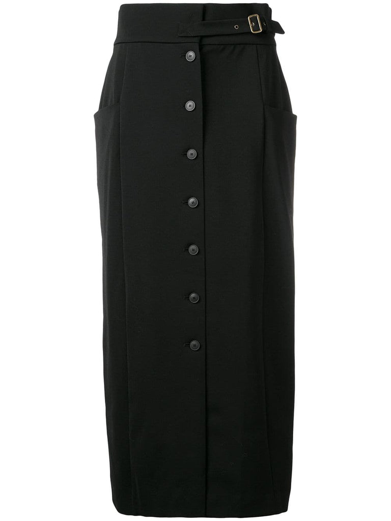 button-up midi skirt