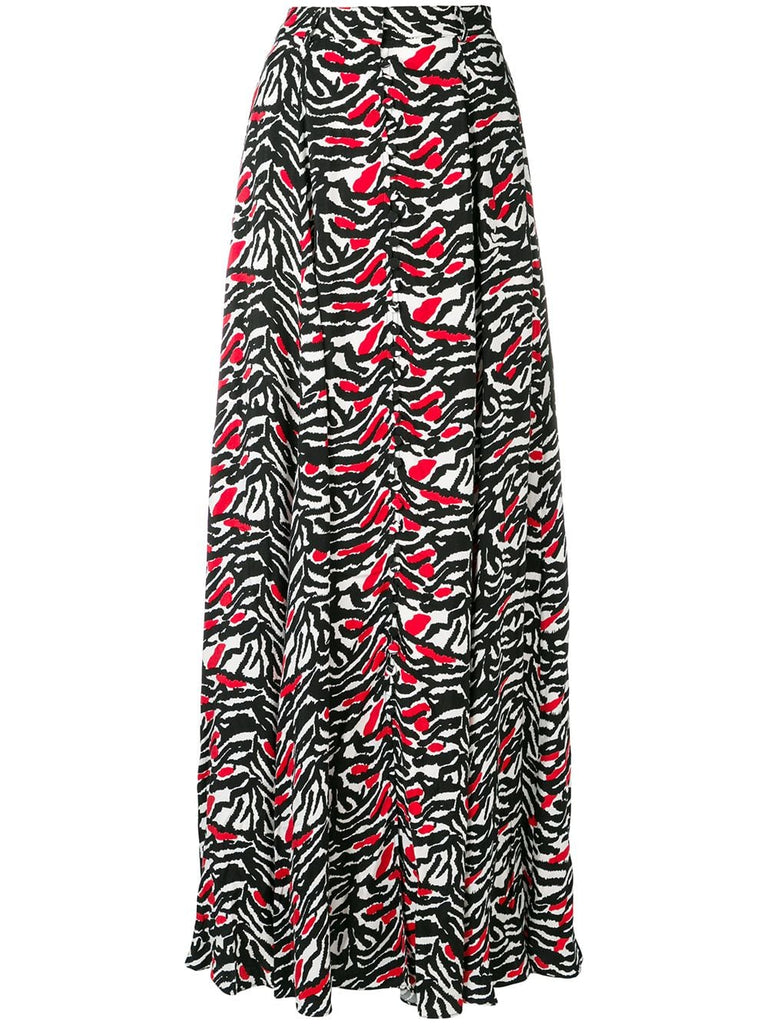 a-line tiger print maxi skirt