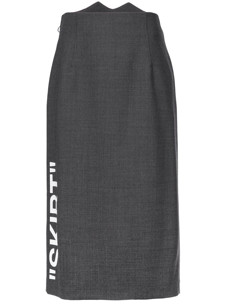 slogan midi skirt