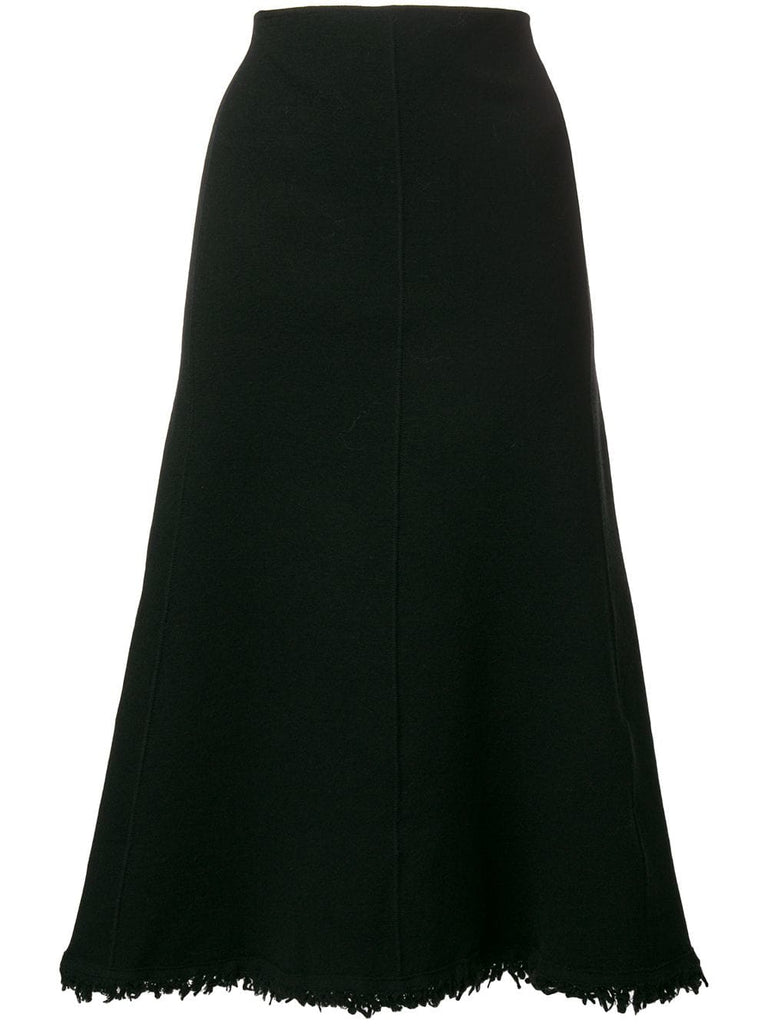 frayed hem a-line skirt