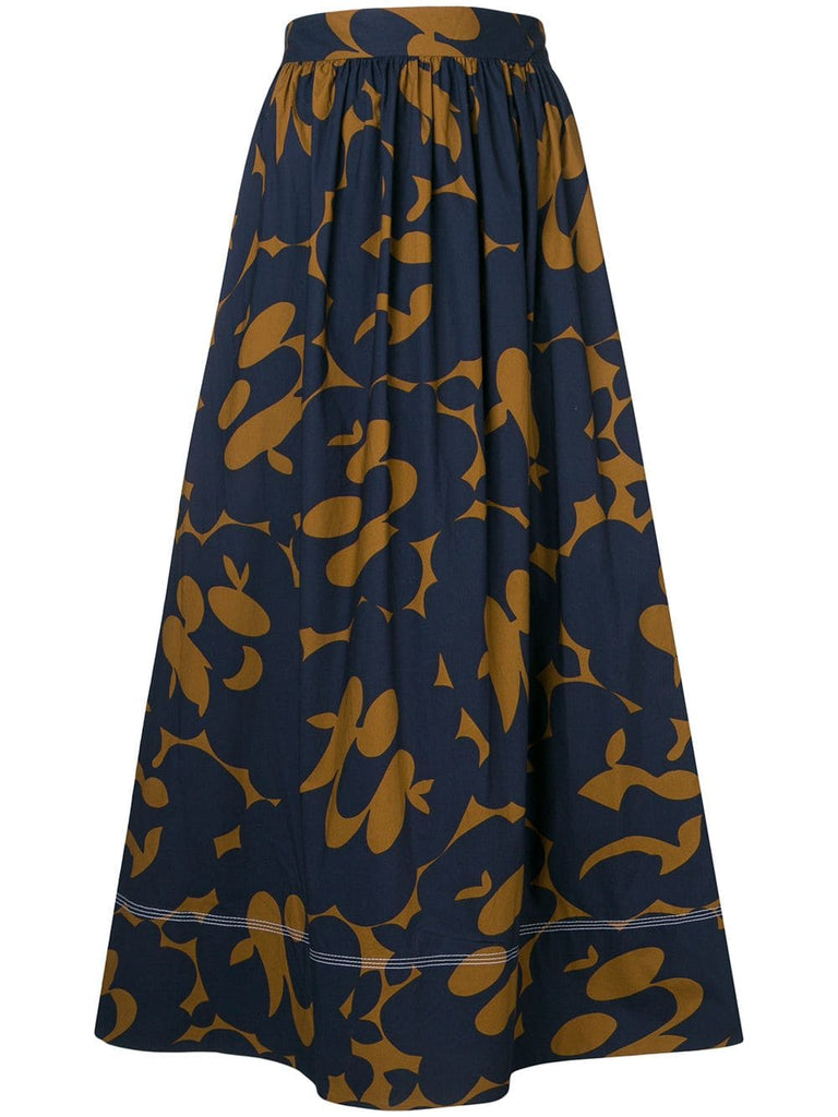 printed midi skirt