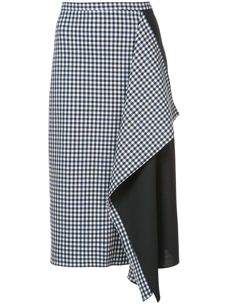 Gingham asymmetric skirt