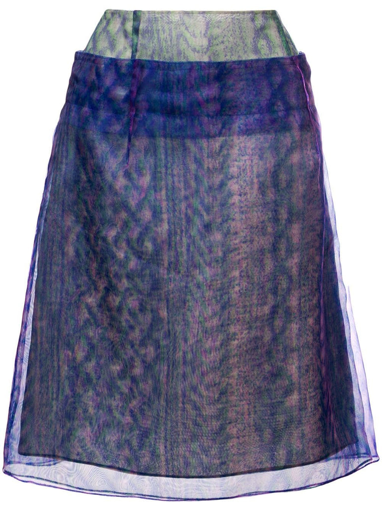 optical illusion print layered skirt