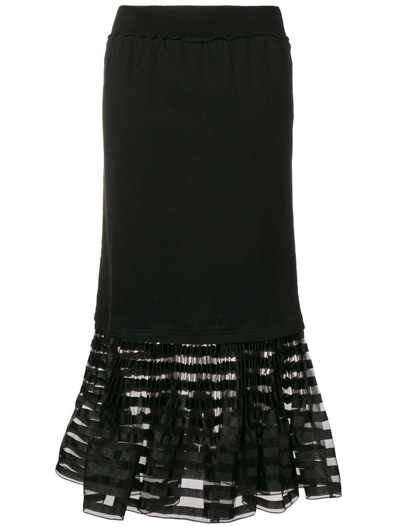 pleated hem skirt