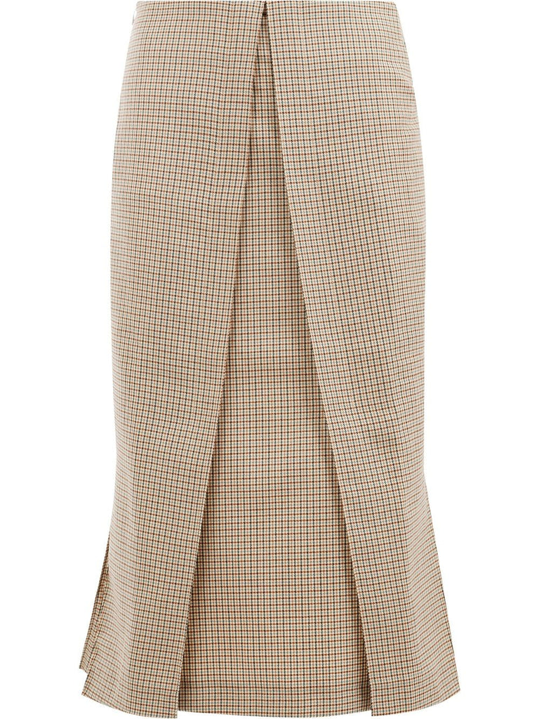 micro check midi skirt