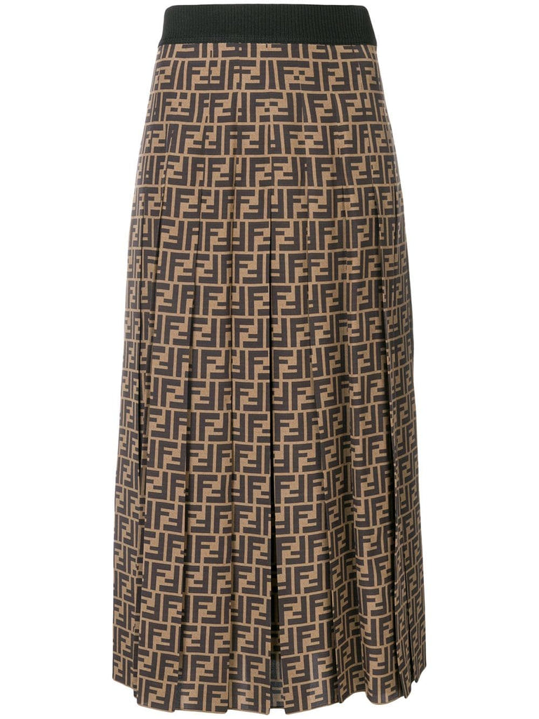 FF logo flared midi skirt